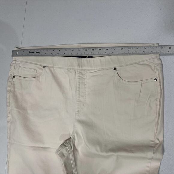 Isaac Mizrahi Live Women’s Plus 22W Stretch Ankle Pants Beige Pull On A590036 - Picture 5 of 12